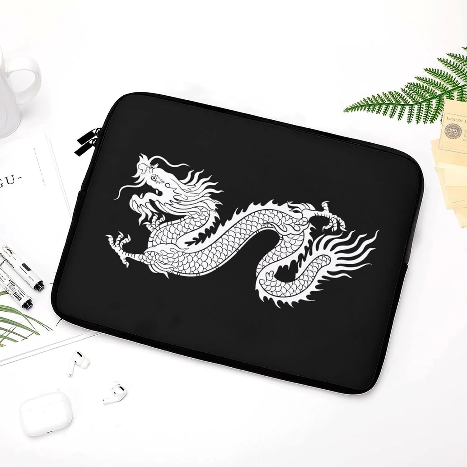 Chinese Dragon Silhouette Personalized Laptop Bag Business Casual Laptop Case Slim Computer Bag Briefcase