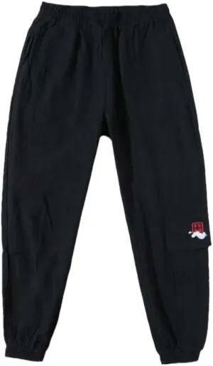 Chinese Style Creative Side Zipper Harem Pants, Black Relaxed Pants, Harajuku Clothing Sport Trousers