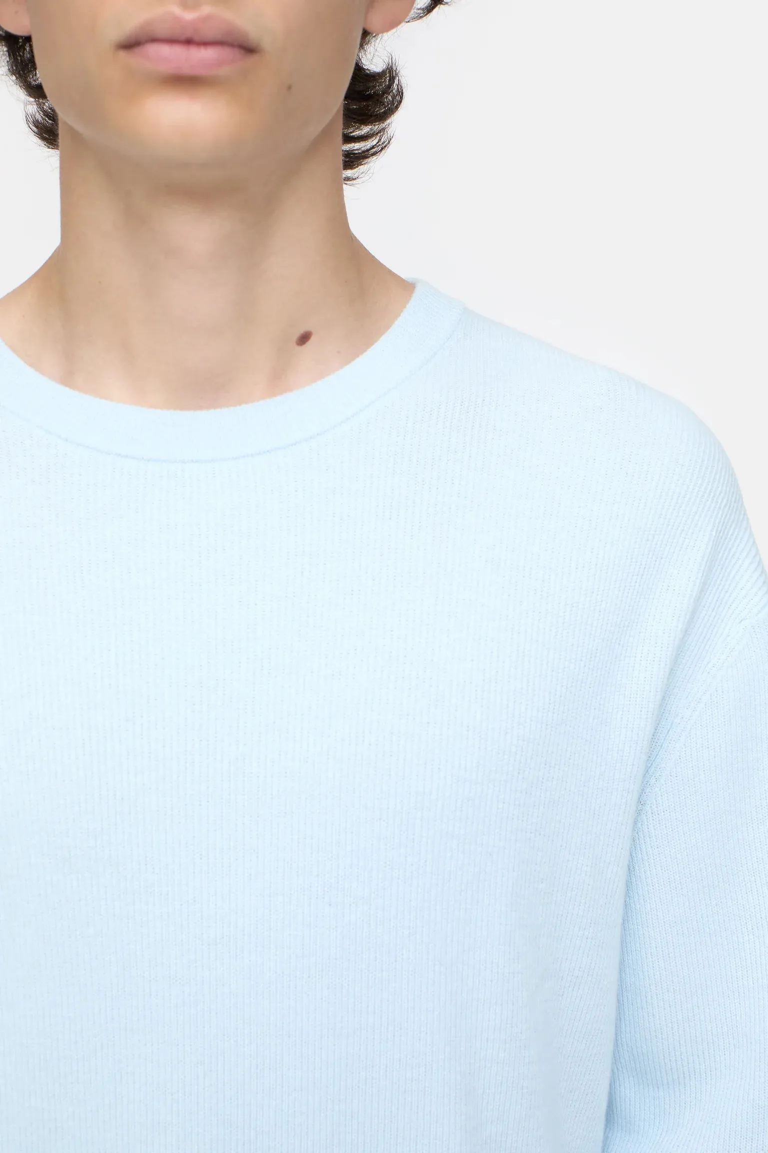 Closed Fine Knit Jumper - Light Sky Blue