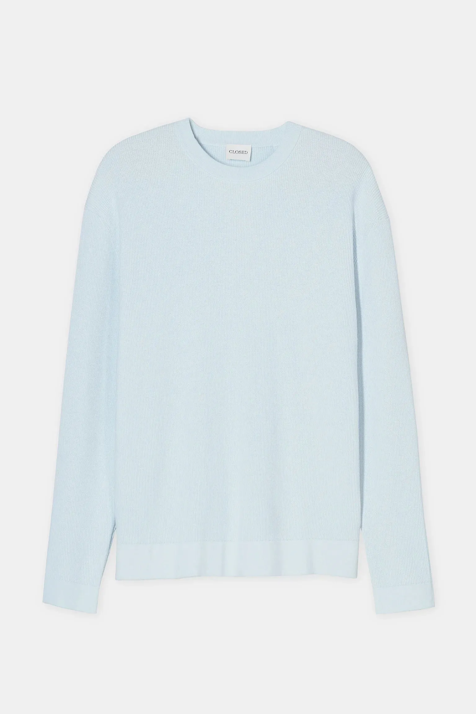 Closed Fine Knit Jumper - Light Sky Blue
