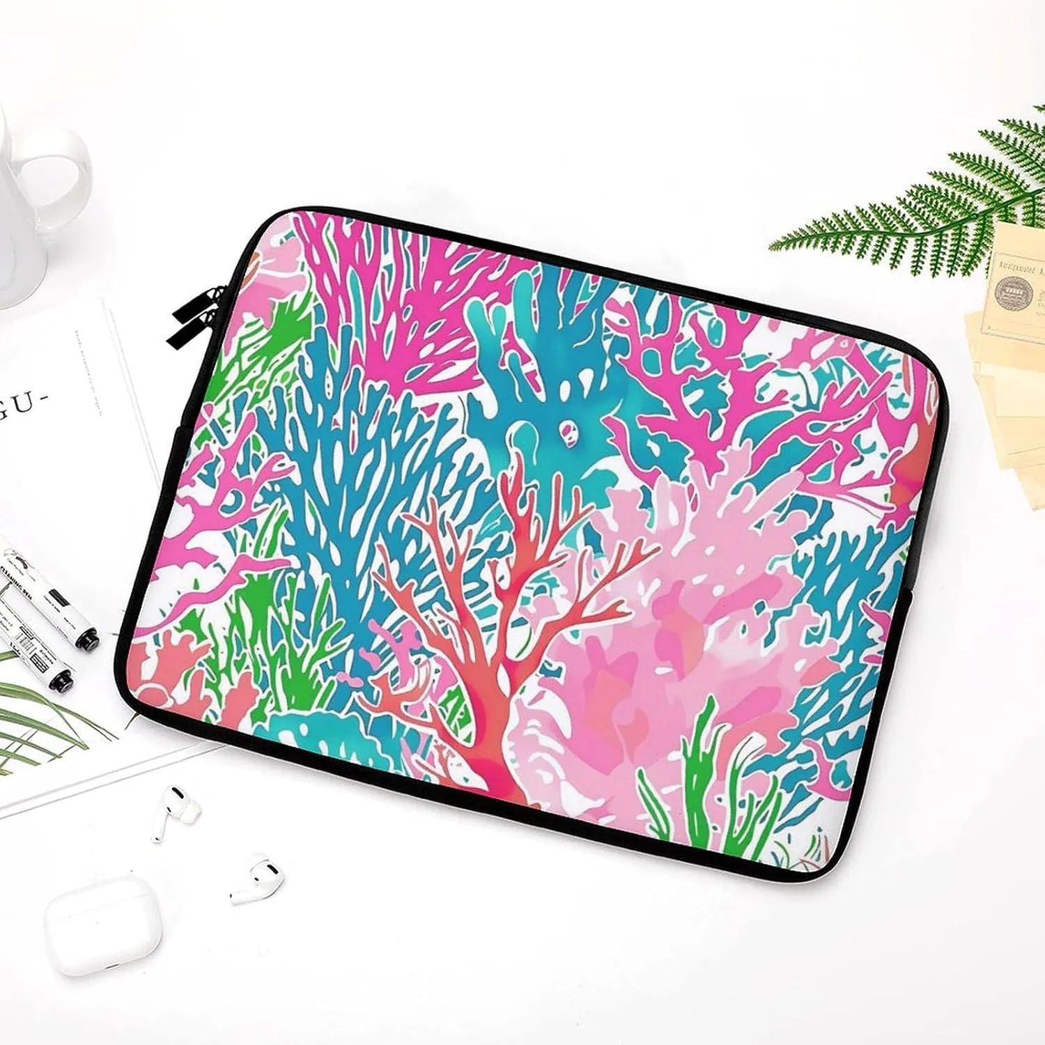 Colorful Coral Reef Print Personalized Laptop Bag Business Casual Laptop Cases Slim Computer Bag Briefcase
