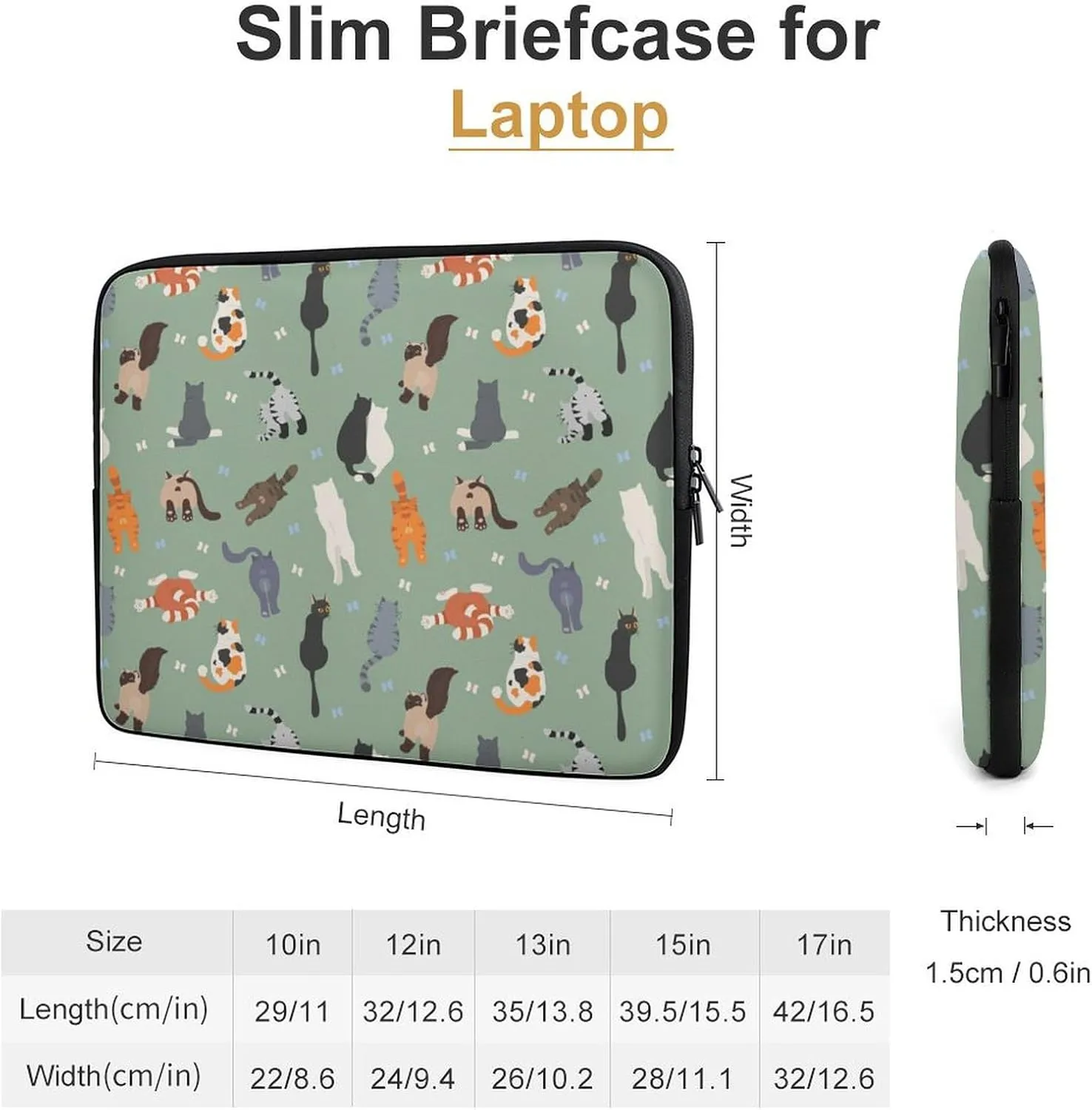 Coloring Cats Butts Personalized Laptop Bag Business Casual Laptop Case Slim Computer Bag Briefcase