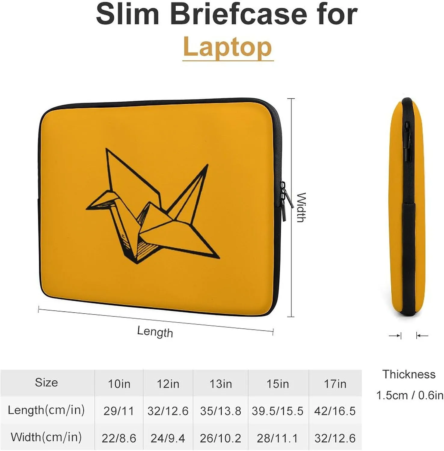 Crane Bird Black And White Painting Personalized Laptop Bag Business Casual Laptop Case Slim Computer Bag Briefcase