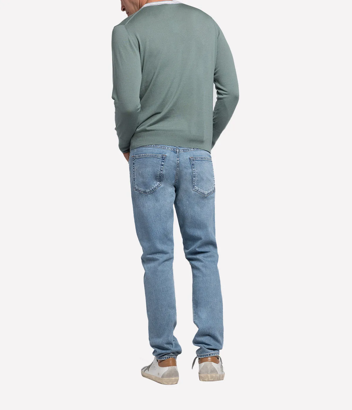 Crew Neck Sweater in Military Green