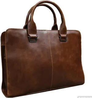CSCDD Men's Business Casual Bag Leather Briefcase Document Tote Bags High Capacity Single Shoulder Crossbody Bag