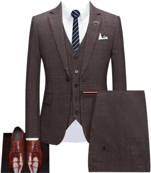 CSCDD Suit Jacket Undershirt Pants 3 Pieces Set Men's Casual Business Retro British Son Suit Jacket Pants Vest