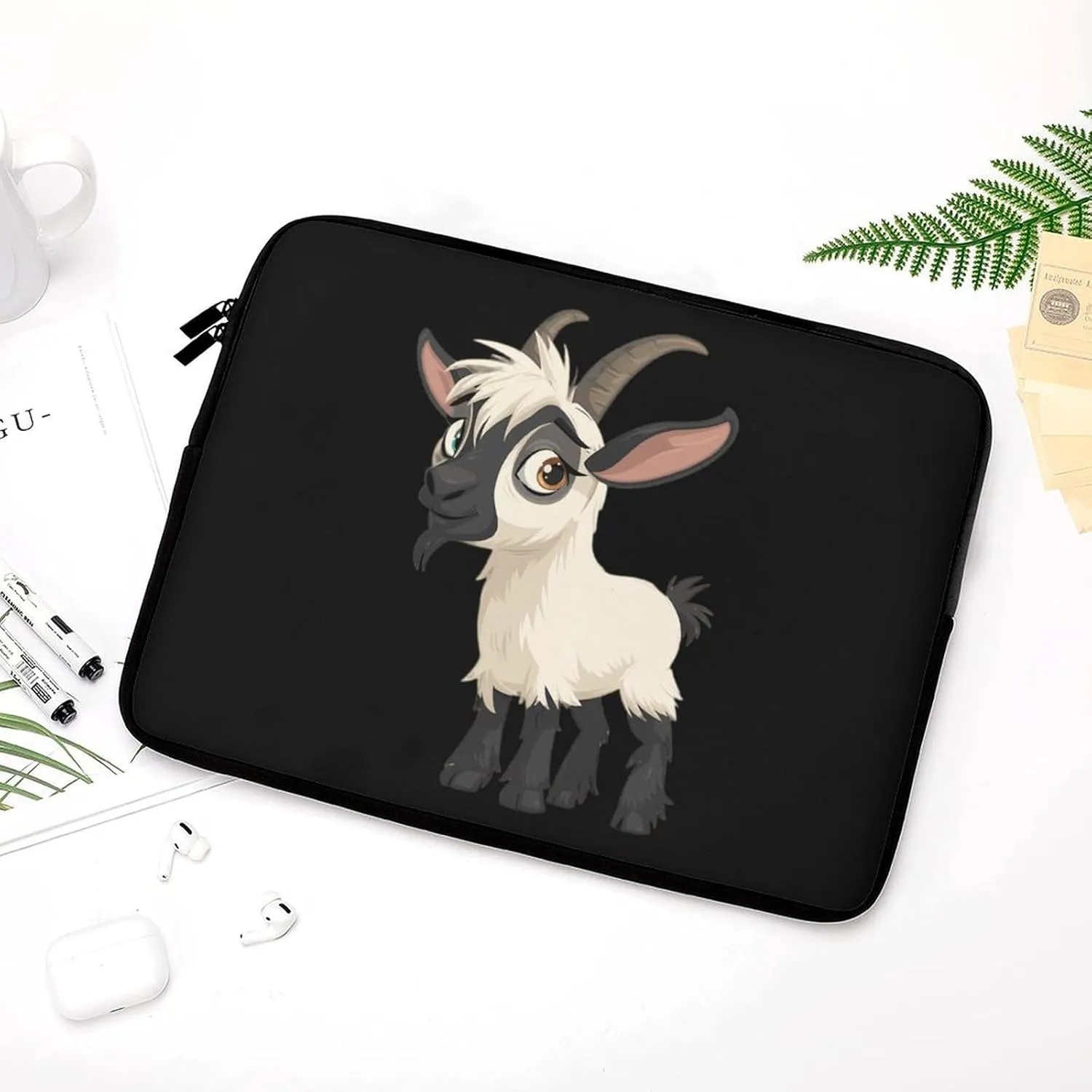 Cute Goat Personalized Laptop Bag Business Casual Laptop Cases Slim Computer Bag Briefcase
