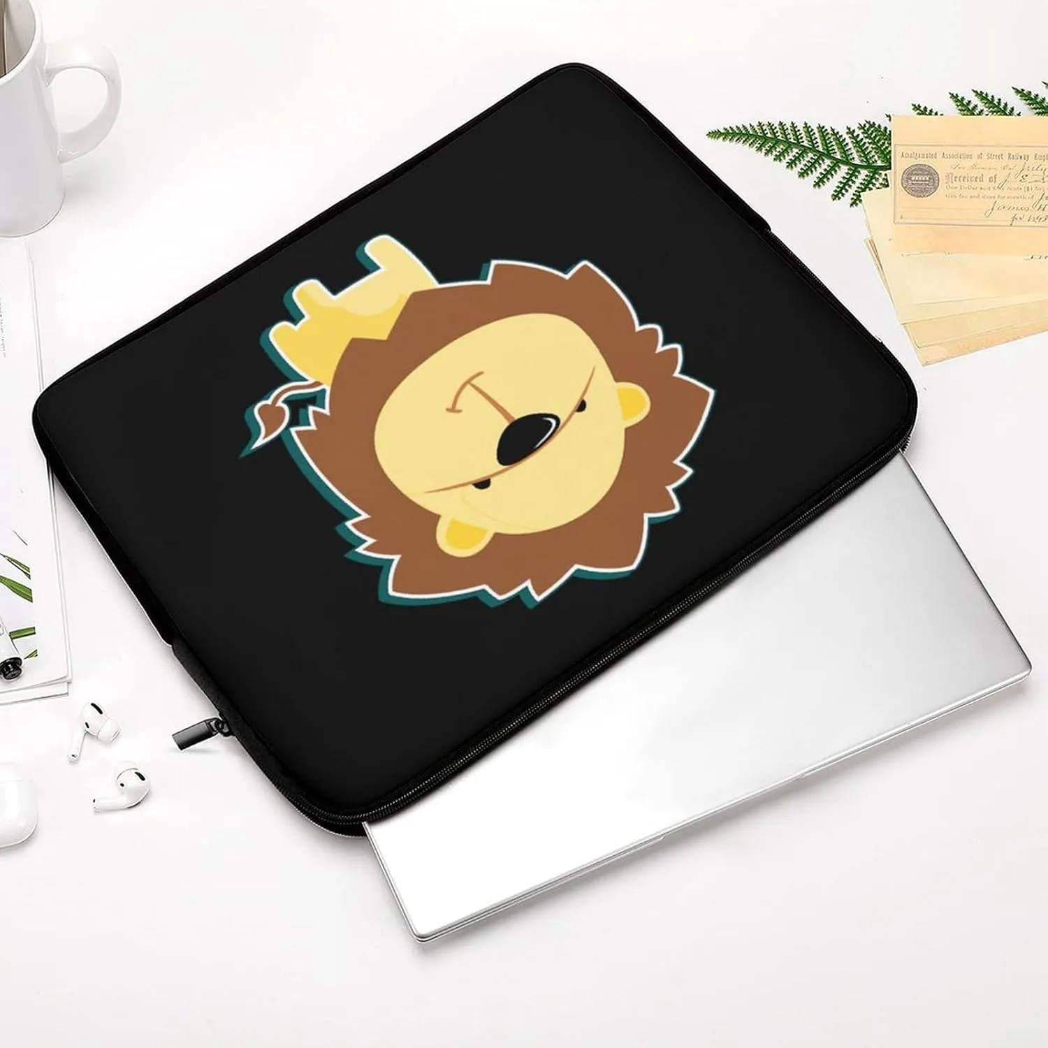 Cute Lion Personalized Laptop Bag Business Casual Laptop Case Slim Computer Bag Briefcase