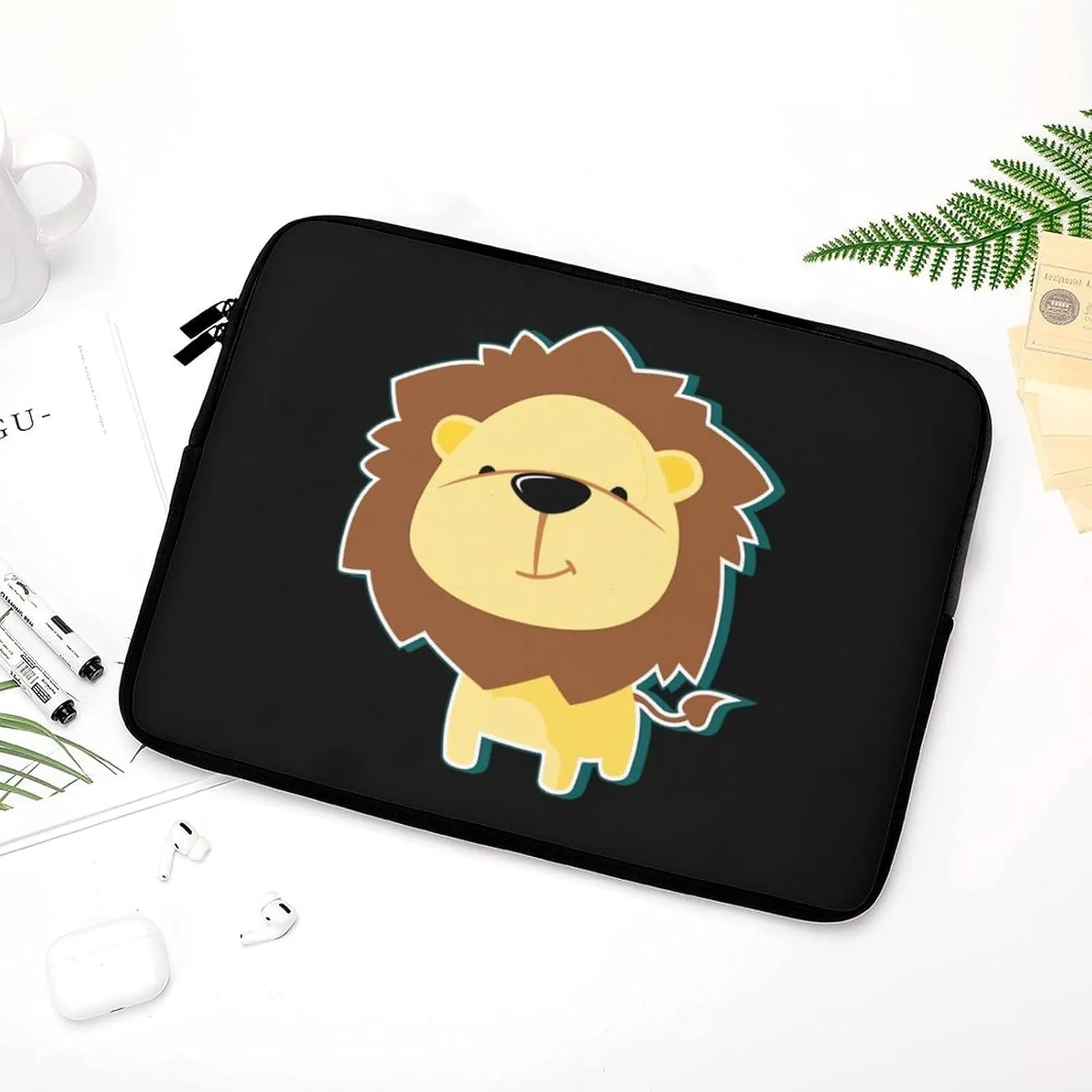 Cute Lion Personalized Laptop Bag Business Casual Laptop Case Slim Computer Bag Briefcase