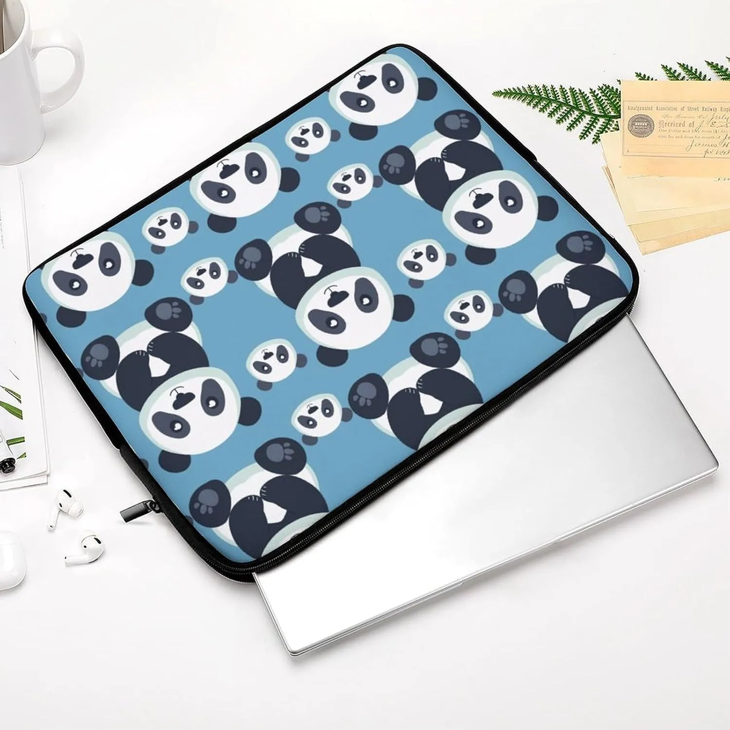Cute Panda Personalized Laptop Bag Business Casual Laptop Cases Slim Computer Bag Briefcase