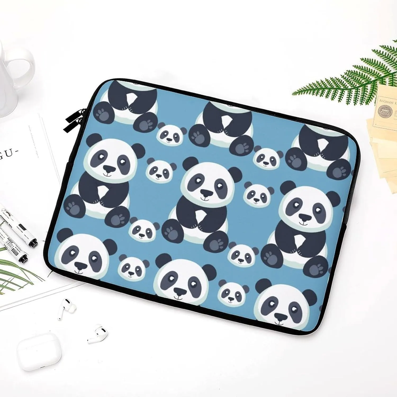 Cute Panda Personalized Laptop Bag Business Casual Laptop Cases Slim Computer Bag Briefcase