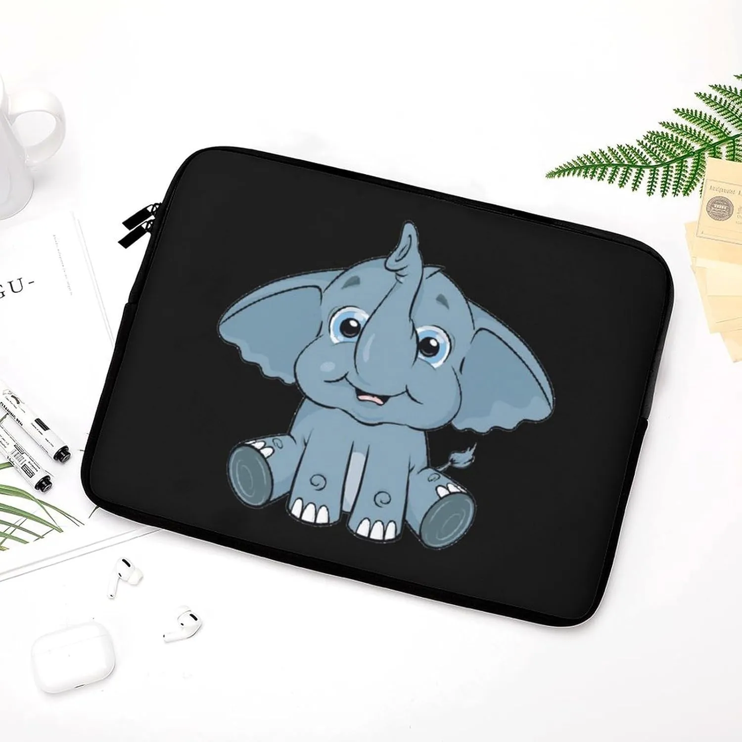 Cute Piggy Elephant Personalized Laptop Bag Business Casual Laptop Case Slim Computer Bag Briefcase