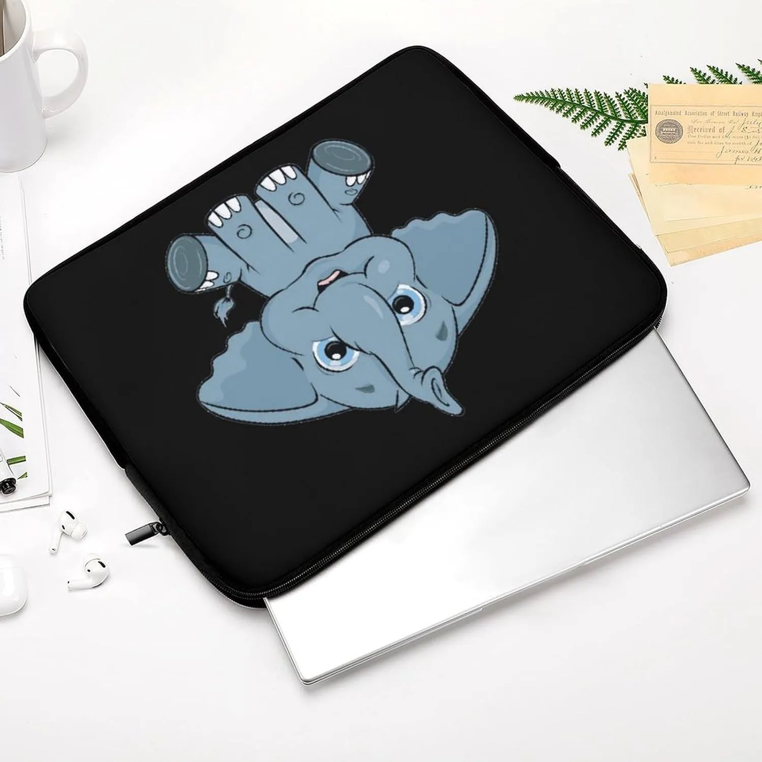Cute Piggy Elephant Personalized Laptop Bag Business Casual Laptop Case Slim Computer Bag Briefcase