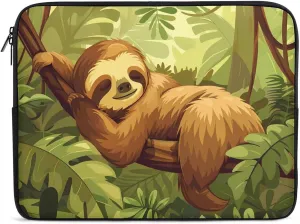 Cute Sloth in Tree Personalized Laptop Bag Business Casual Laptop Cases Slim Computer Bag Briefcase