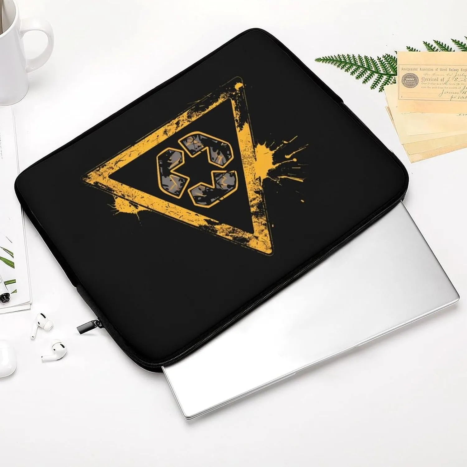 Cycle Recycling Triangle Personalized Laptop Bag Business Casual Laptop Cases Slim Computer Bag Briefcase