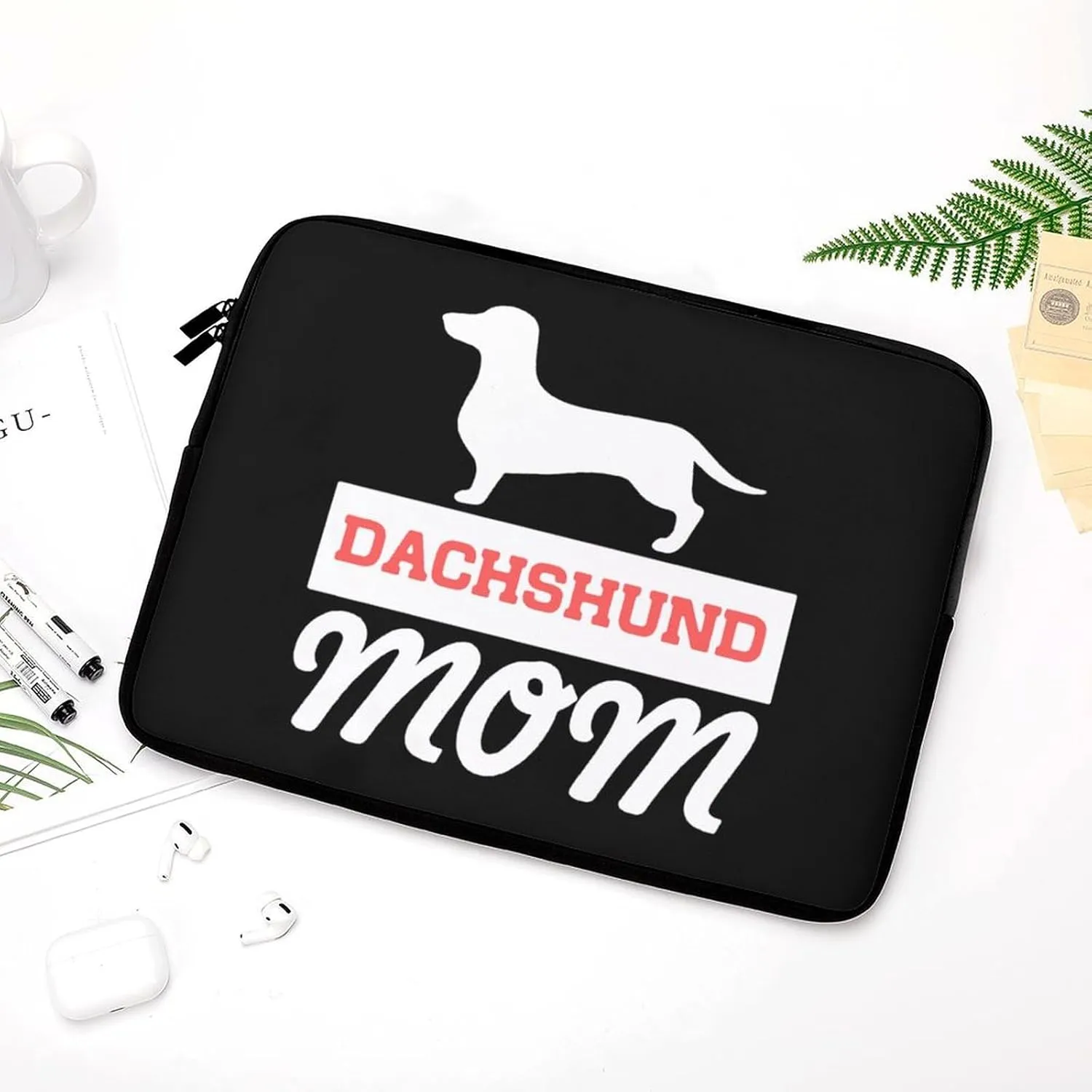 Dachshund Dog Mom Personalized Laptop Bag Business Casual Laptop Case Slim Computer Bag Briefcase