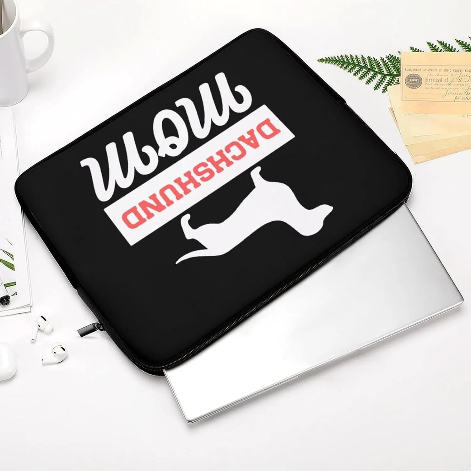 Dachshund Dog Mom Personalized Laptop Bag Business Casual Laptop Case Slim Computer Bag Briefcase