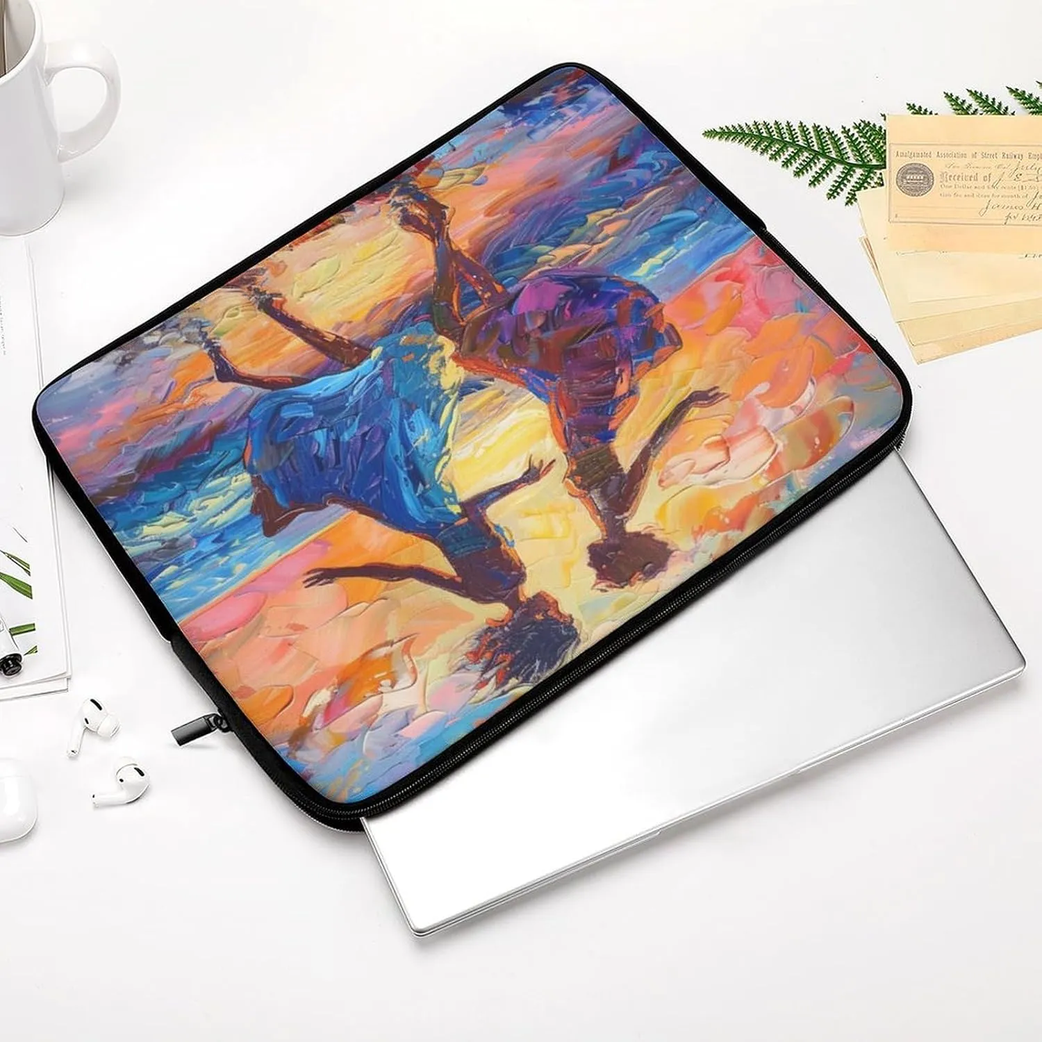 Dancing in The Dusk Sunset Personalized Laptop Bag Business Casual Laptop Cases Slim Computer Bag Briefcase