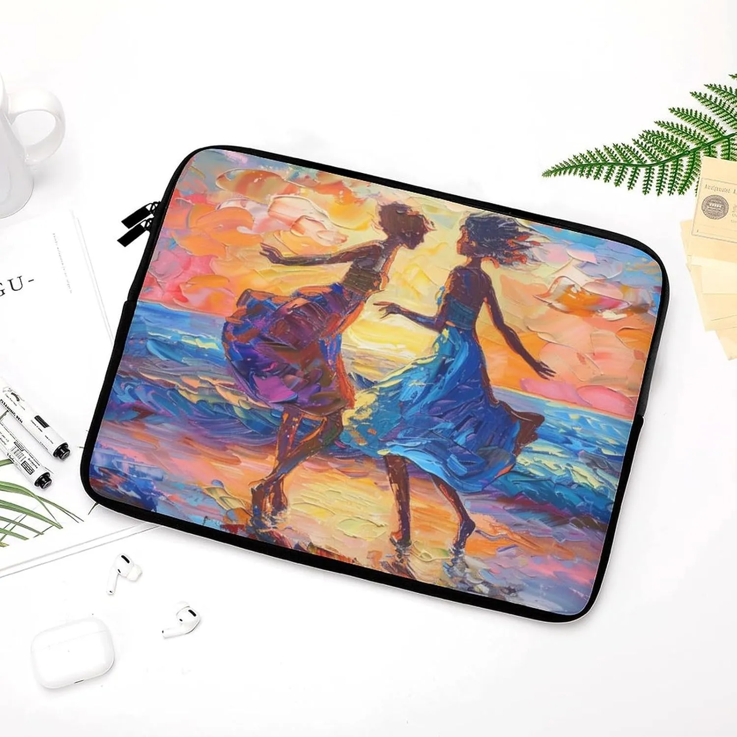 Dancing in The Dusk Sunset Personalized Laptop Bag Business Casual Laptop Cases Slim Computer Bag Briefcase