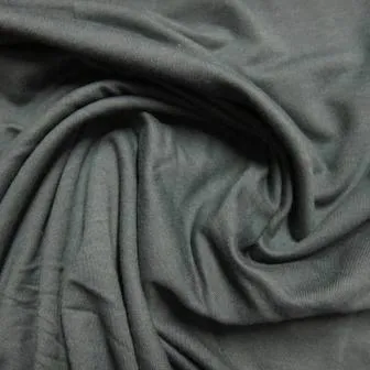 Dark Gray Bamboo Stretch French Terry Fabric - 300 GSM