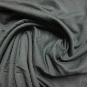 Dark Gray Bamboo Stretch French Terry Fabric - 300 GSM