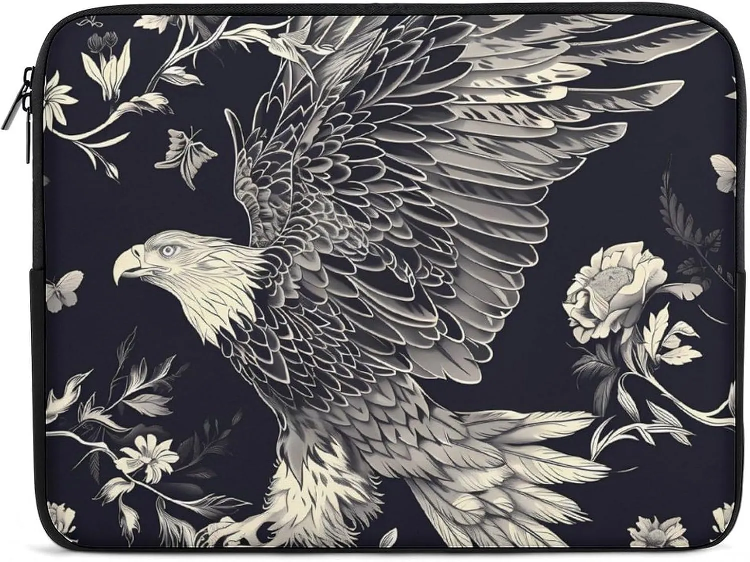 Eagle and Flower Personalized Laptop Bag Business Casual Laptop Cases Slim Computer Bag Briefcase
