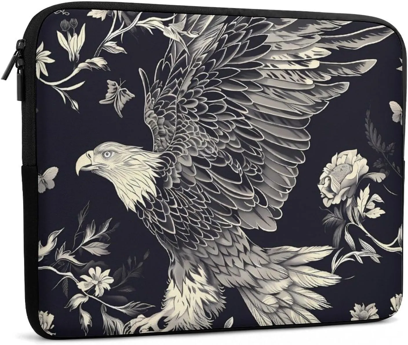 Eagle and Flower Personalized Laptop Bag Business Casual Laptop Cases Slim Computer Bag Briefcase