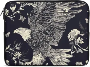 Eagle and Flower Personalized Laptop Bag Business Casual Laptop Cases Slim Computer Bag Briefcase