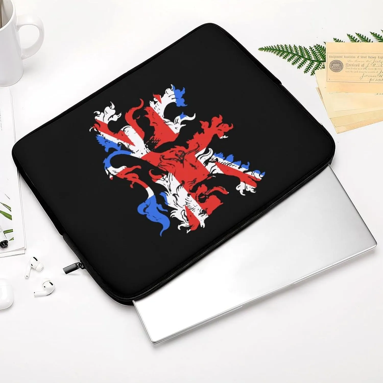England British Lion Personalized Laptop Bag Business Casual Laptop Case Slim Computer Bag Briefcase