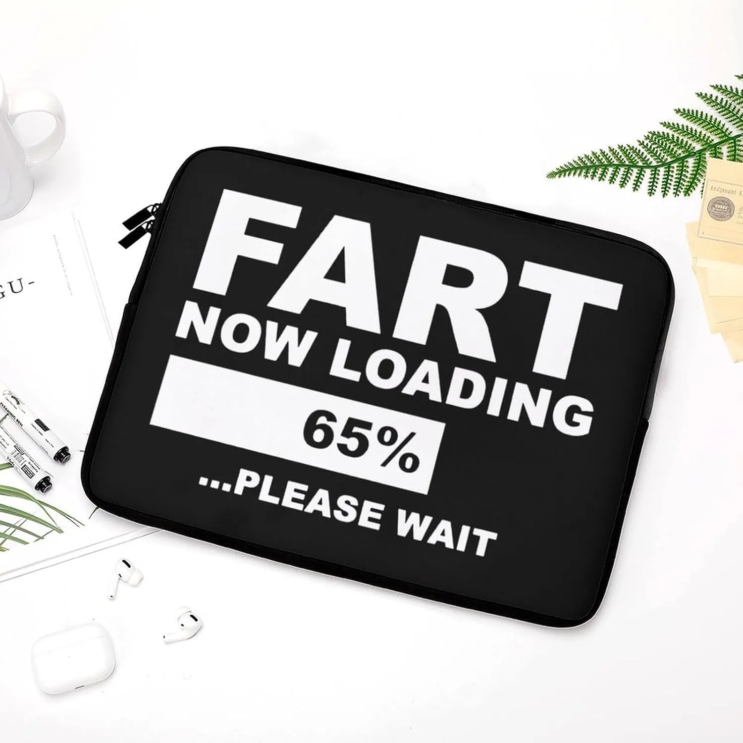 Fart Now Loading Please Wait Personalized Laptop Bag Business Casual Laptop Case Slim Computer Bag Briefcase