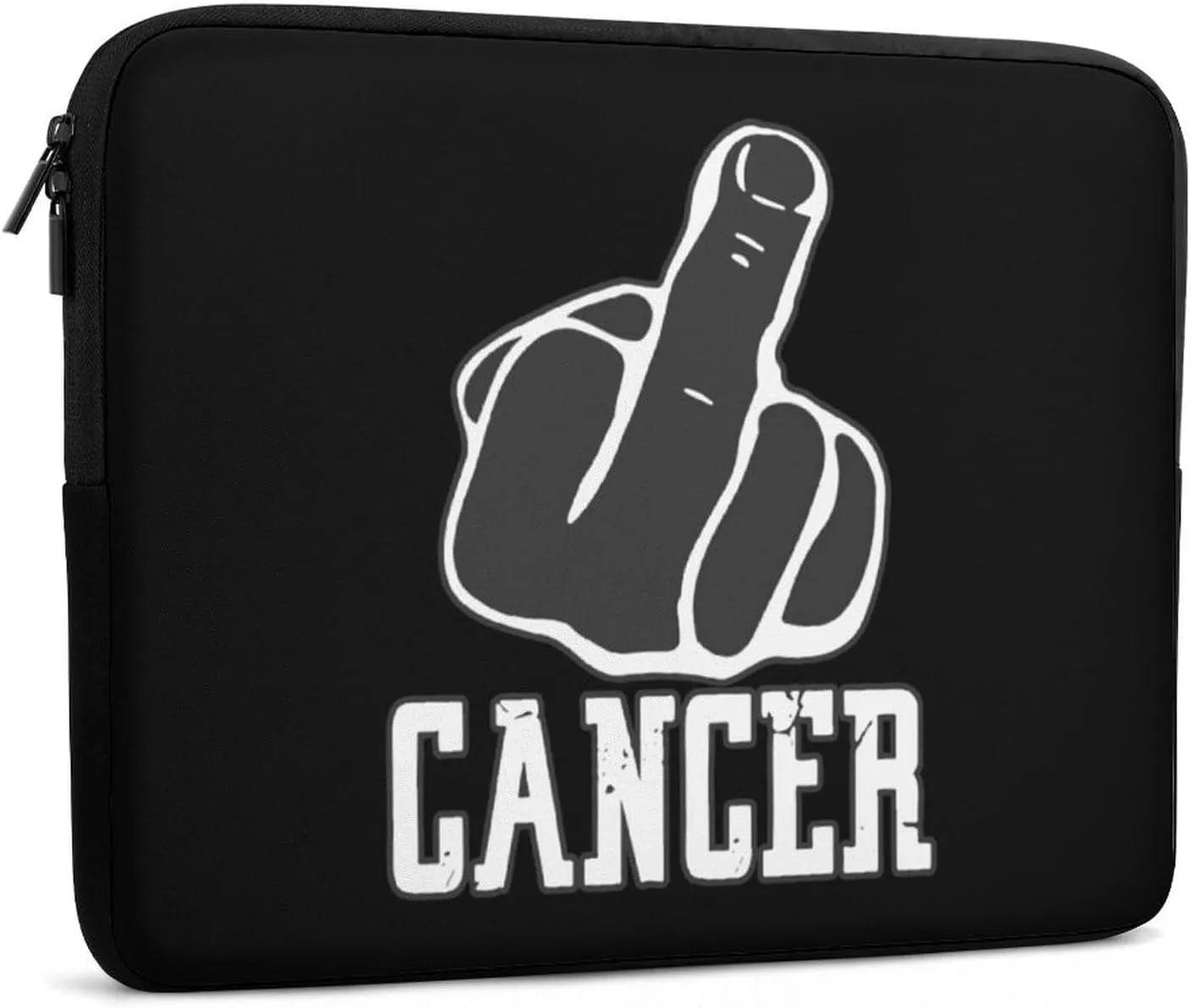 Fck Cancer Big Middle Finger Personalized Laptop Bag Business Casual Laptop Case Slim Computer Bag Briefcase