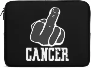 Fck Cancer Big Middle Finger Personalized Laptop Bag Business Casual Laptop Case Slim Computer Bag Briefcase