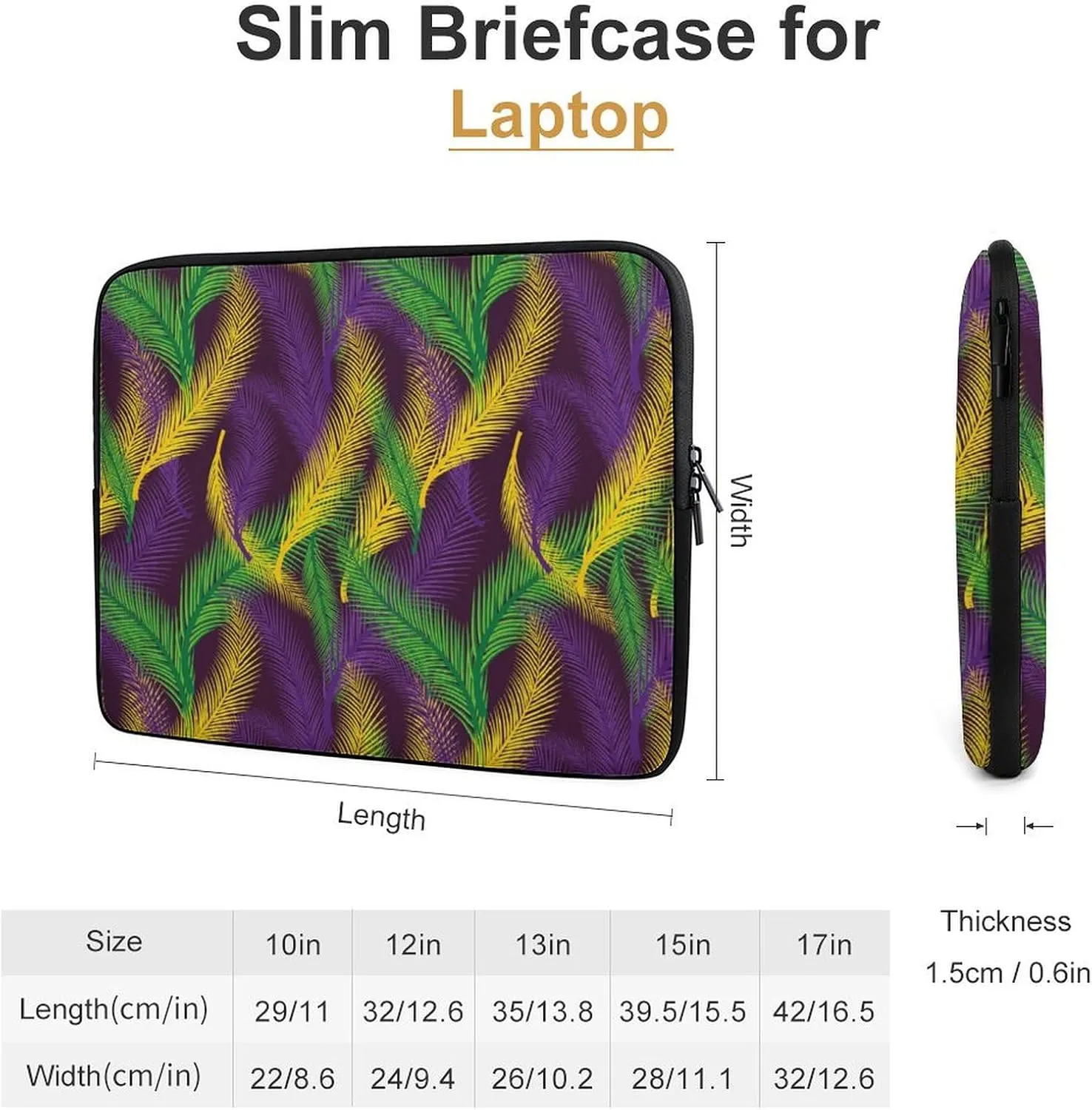 Feathers Personalized Laptop Bag Business Casual Laptop Case Slim Computer Bag Briefcase