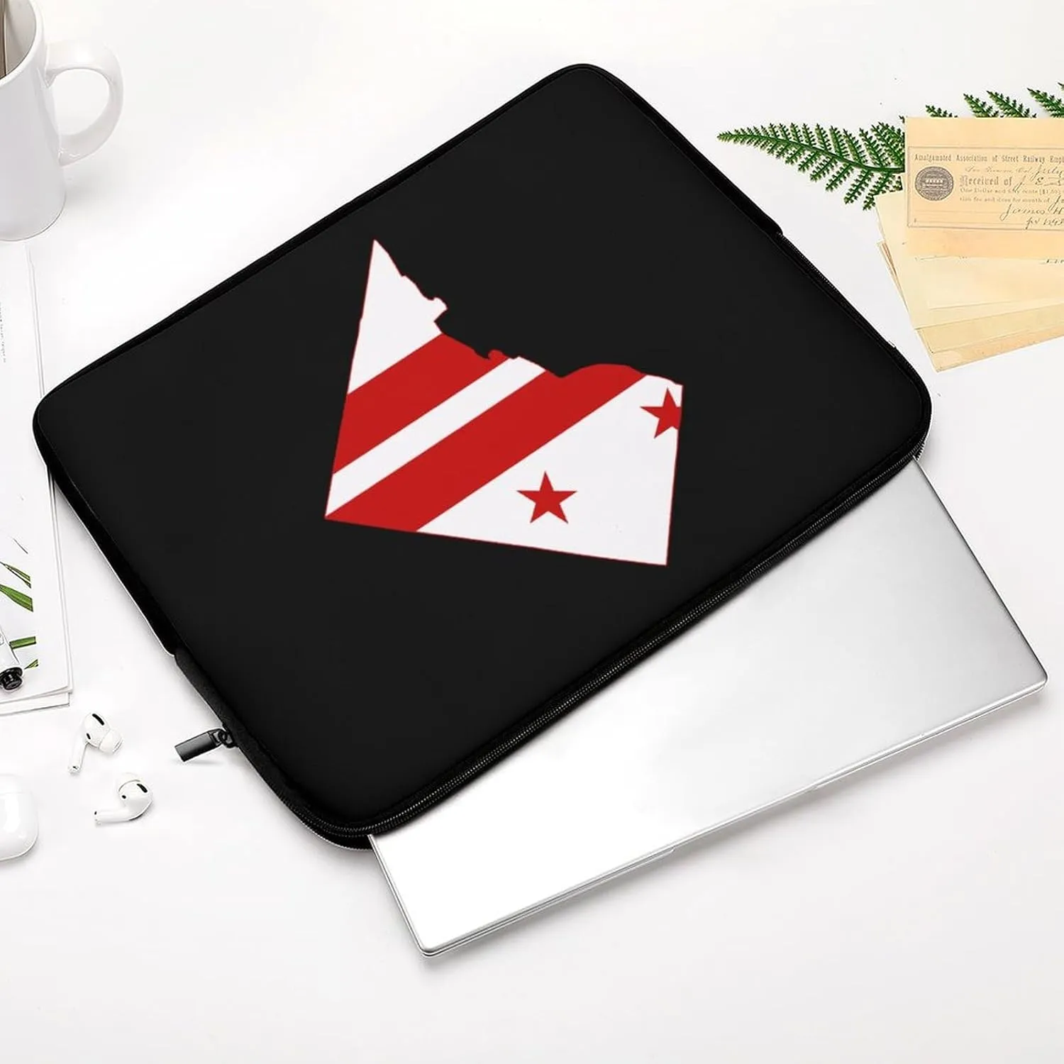 Flag Map of Washington DC Personalized Laptop Bag Business Casual Laptop Case Slim Computer Bag Briefcase