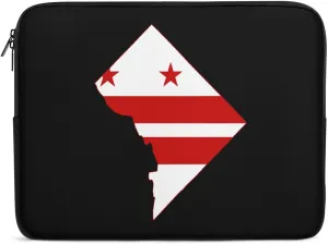 Flag Map of Washington DC Personalized Laptop Bag Business Casual Laptop Case Slim Computer Bag Briefcase