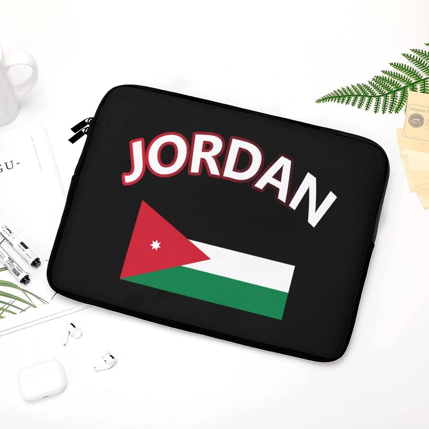 Flag of Jordan Personalized Laptop Bag Business Casual Laptop Case Slim Computer Bag Briefcase