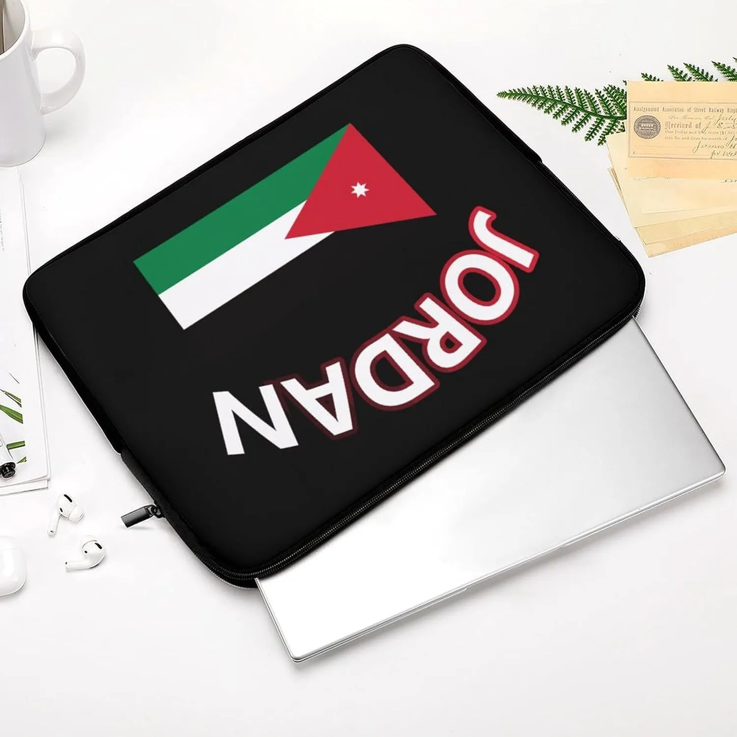 Flag of Jordan Personalized Laptop Bag Business Casual Laptop Case Slim Computer Bag Briefcase