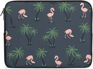 Flamingo Birds And Palm Trees Personalized Laptop Bag Business Casual Laptop Case Slim Computer Bag Briefcase