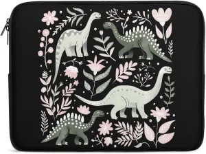 Floral Dinosaur Personalized Laptop Bag Business Casual Laptop Cases Slim Computer Bag Briefcase