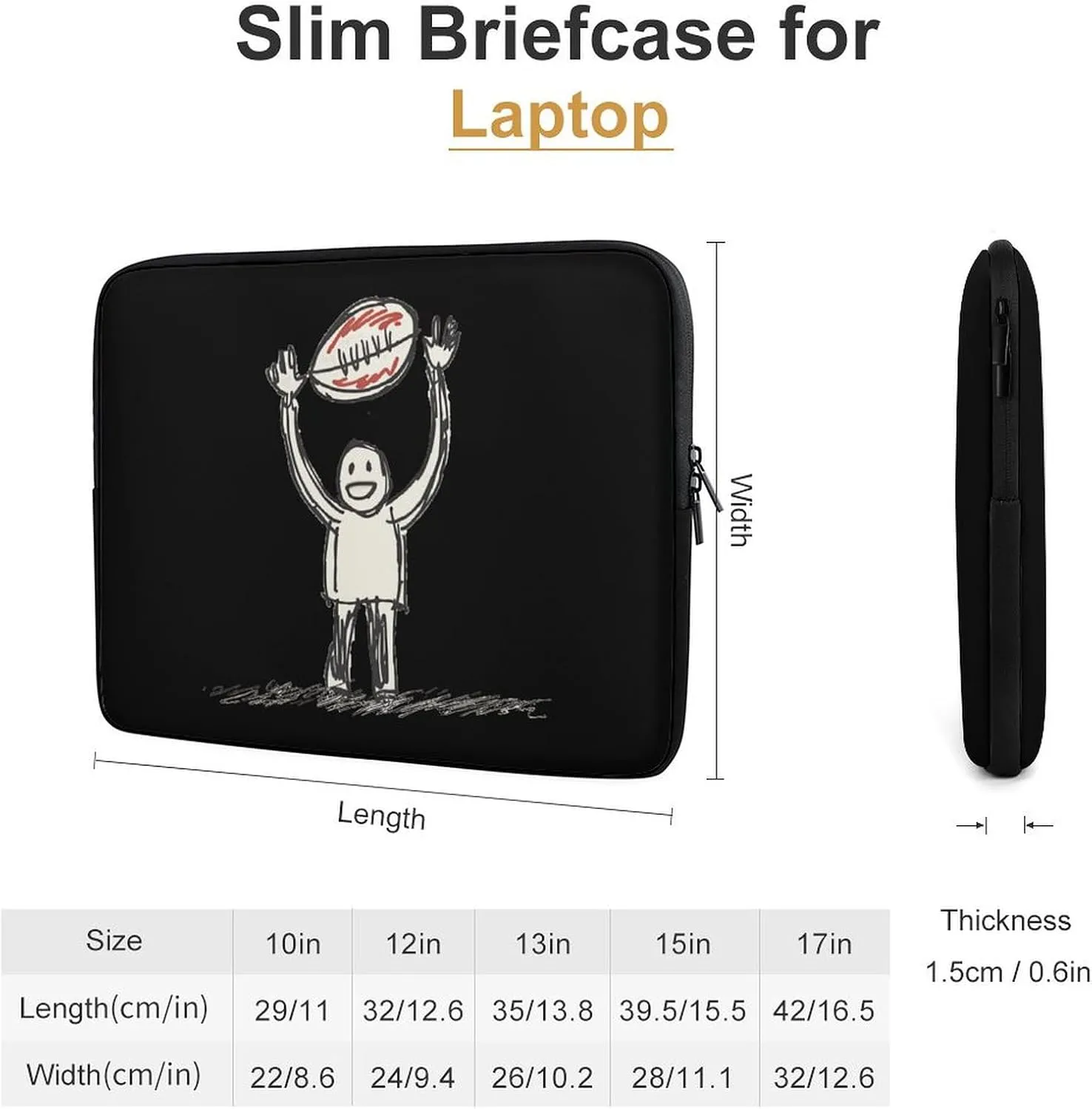 Football Fan Personalized Laptop Bag Business Casual Laptop Cases Slim Computer Bag Briefcase
