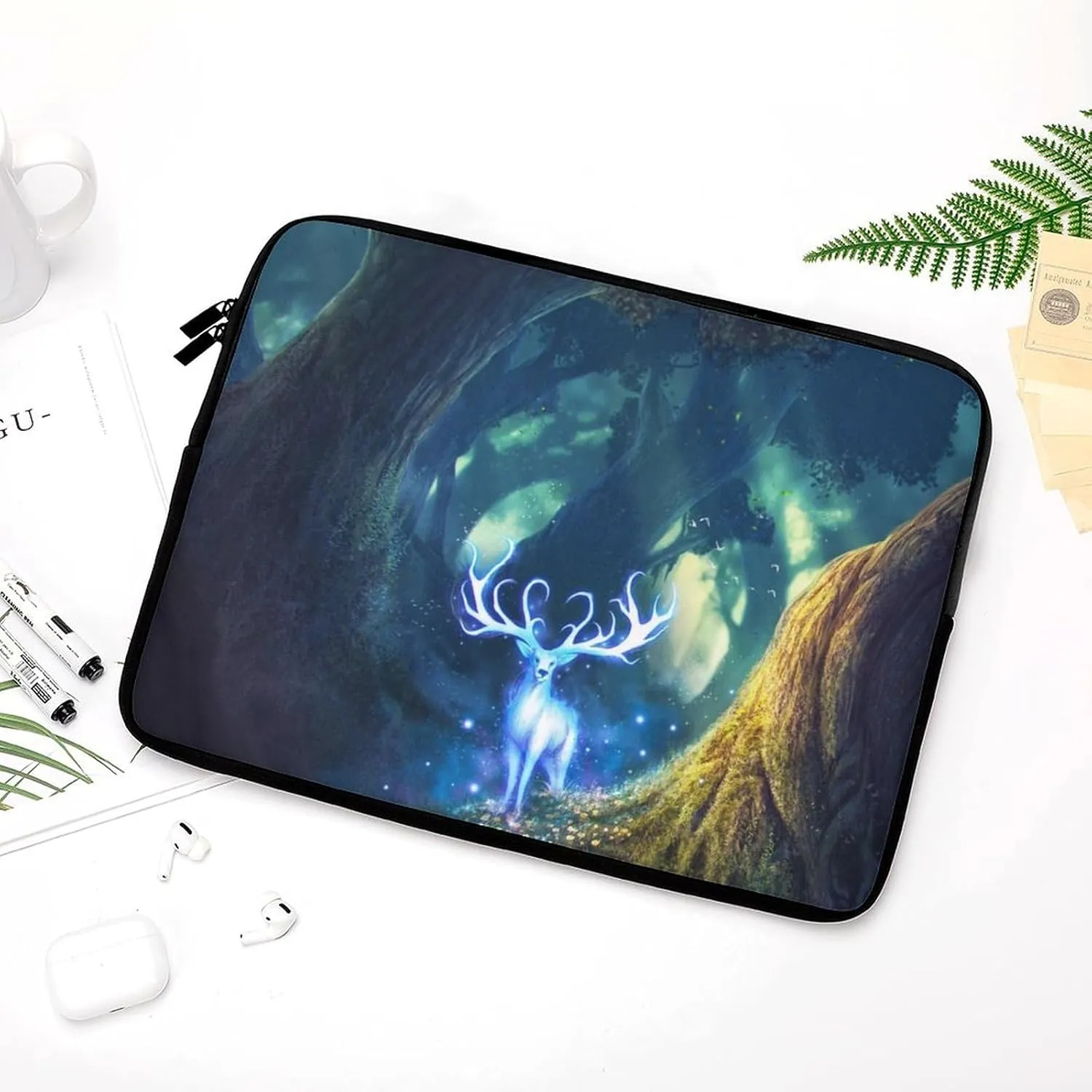 Forests Elk Personalized Laptop Bag Business Casual Laptop Case Slim Computer Bag Briefcase