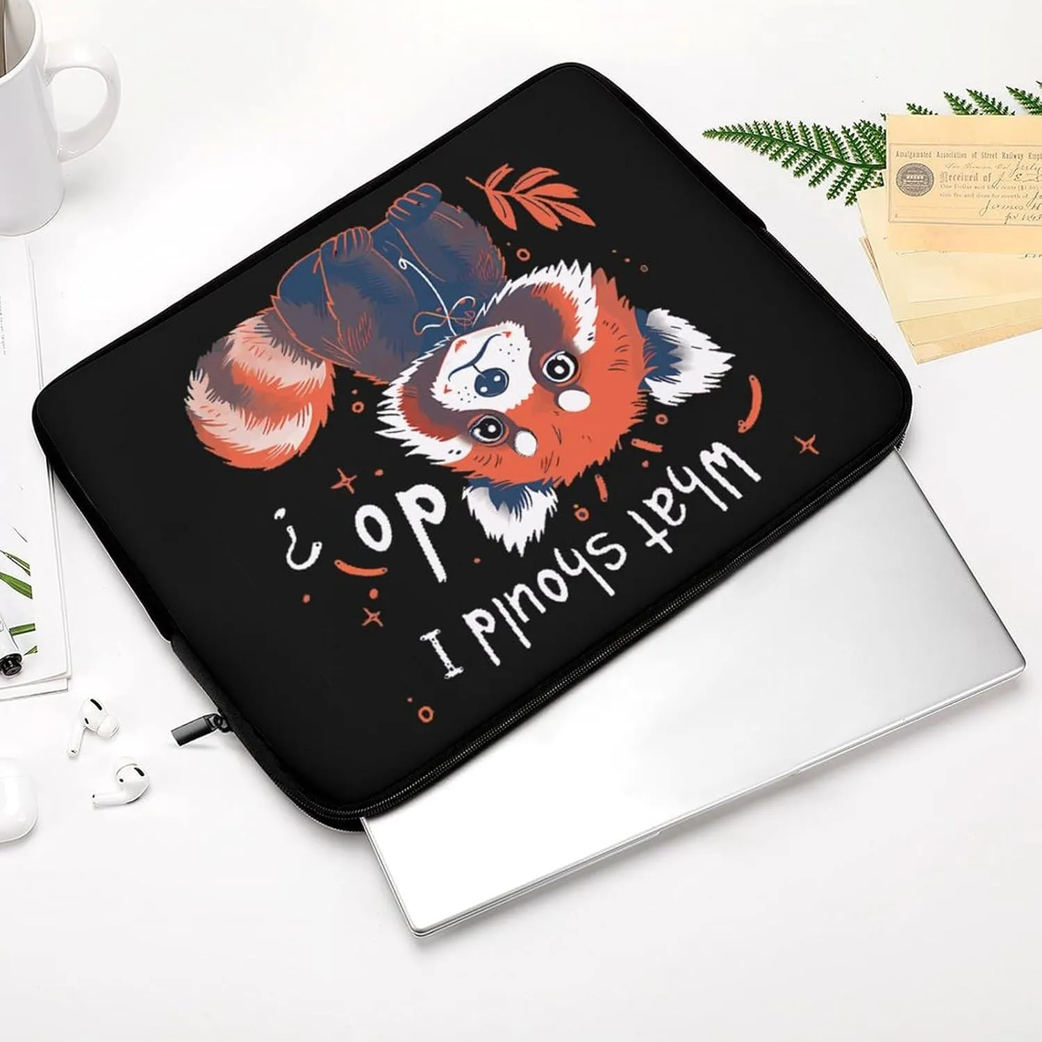 Forgetful Red Panda Personalized Laptop Bag Business Casual Laptop Cases Slim Computer Bag Briefcase
