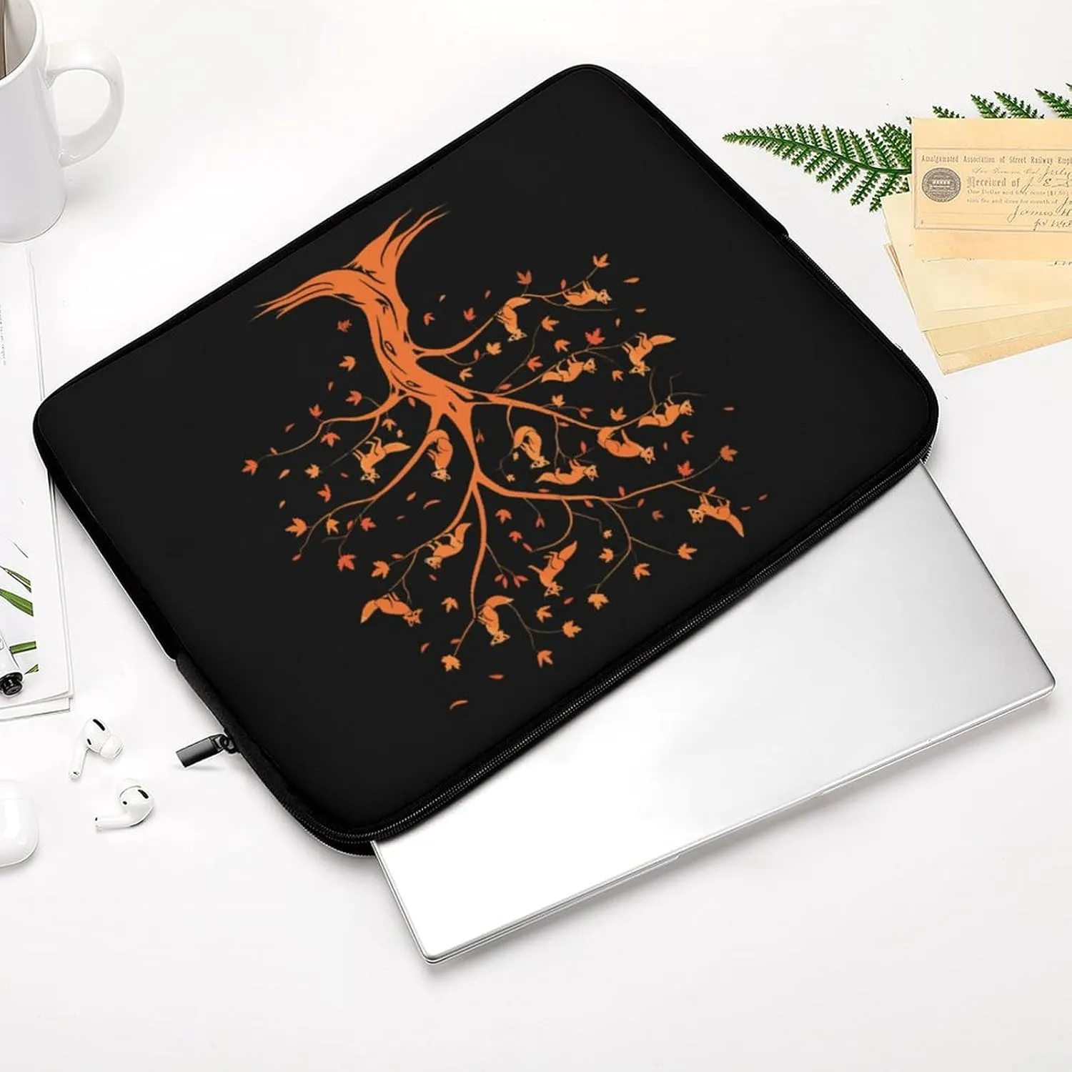 Fox Tree Personalized Laptop Bag Business Casual Laptop Cases Slim Computer Bag Briefcase