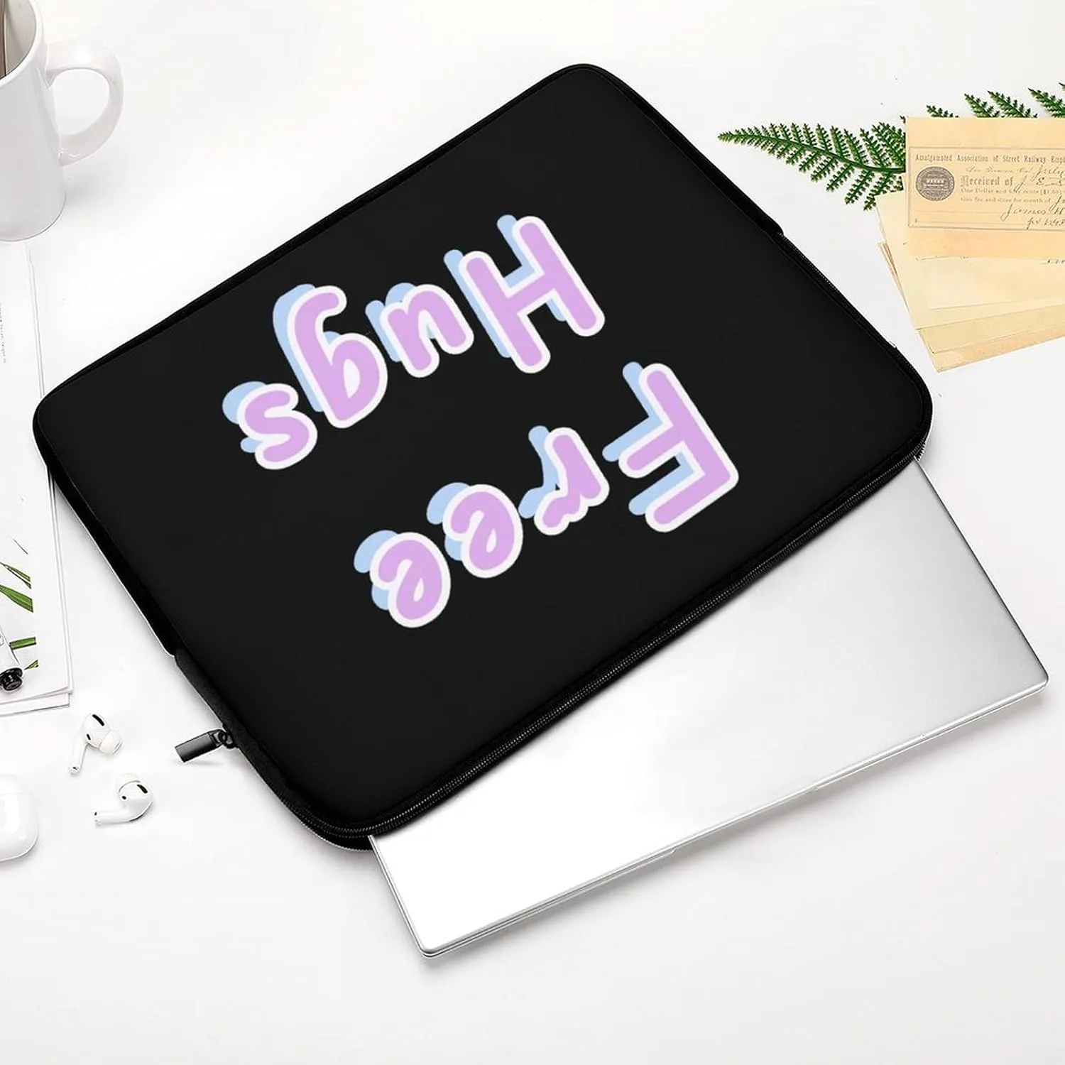 Free Hugs Personalized Laptop Bag Business Casual Laptop Cases Slim Computer Bag Briefcase