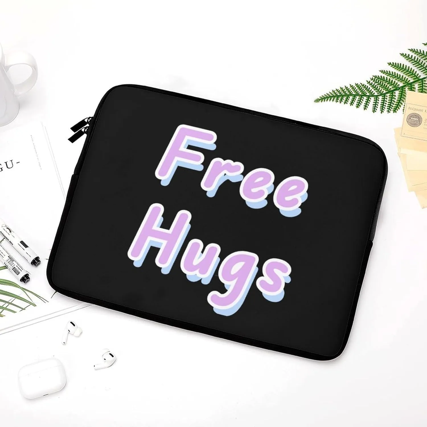 Free Hugs Personalized Laptop Bag Business Casual Laptop Cases Slim Computer Bag Briefcase