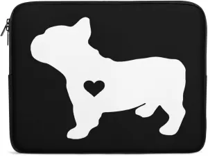 French Bulldog Heart Personalized Laptop Bag Business Casual Laptop Case Slim Computer Bag Briefcase