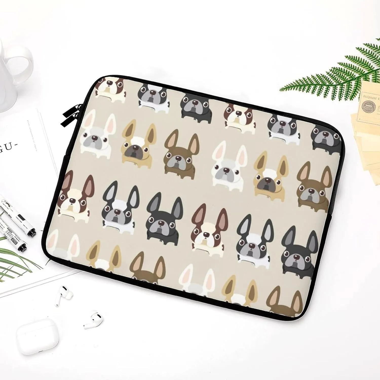 French Bulldog Personalized Laptop Bag Business Casual Laptop Case Slim Computer Bag Briefcase