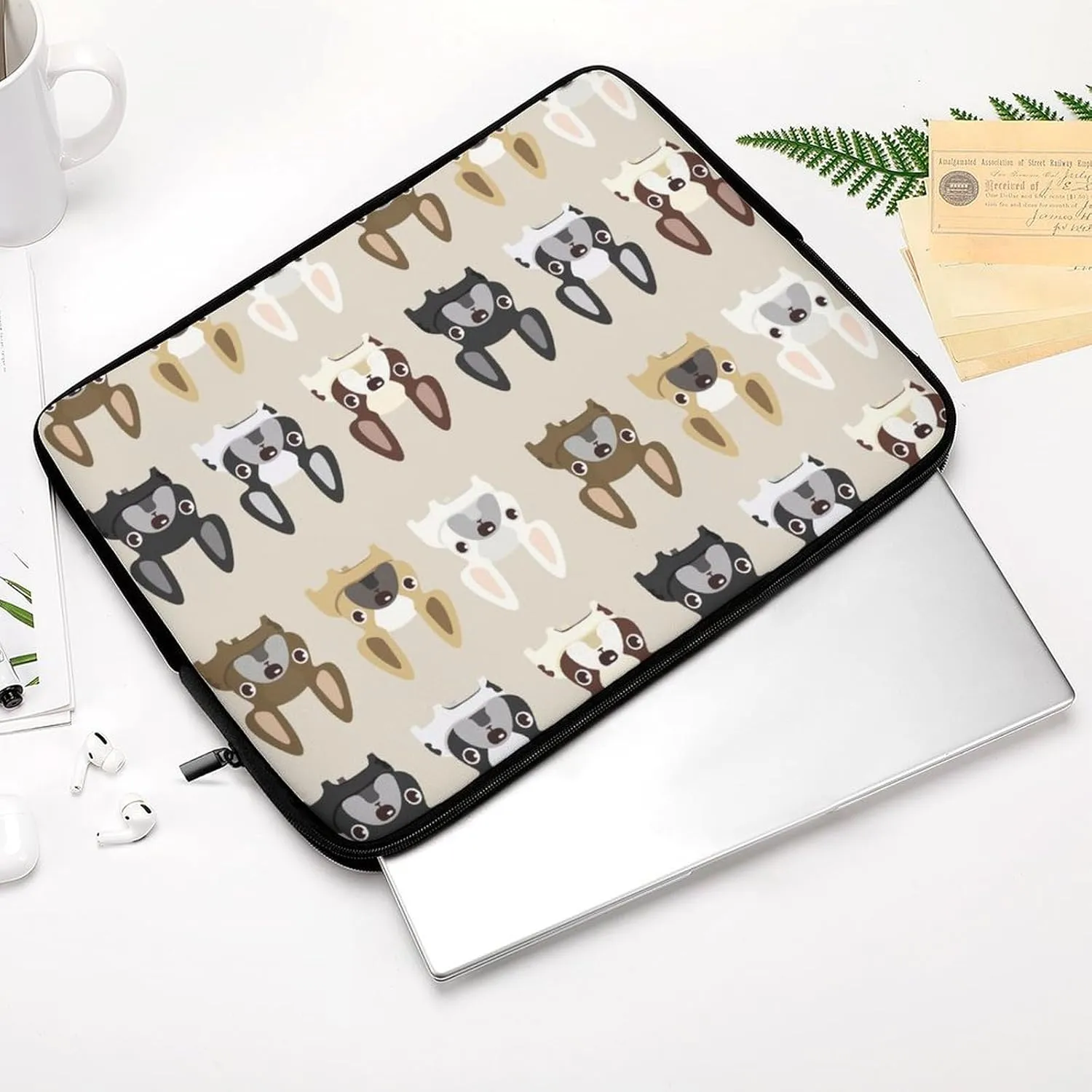 French Bulldog Personalized Laptop Bag Business Casual Laptop Case Slim Computer Bag Briefcase