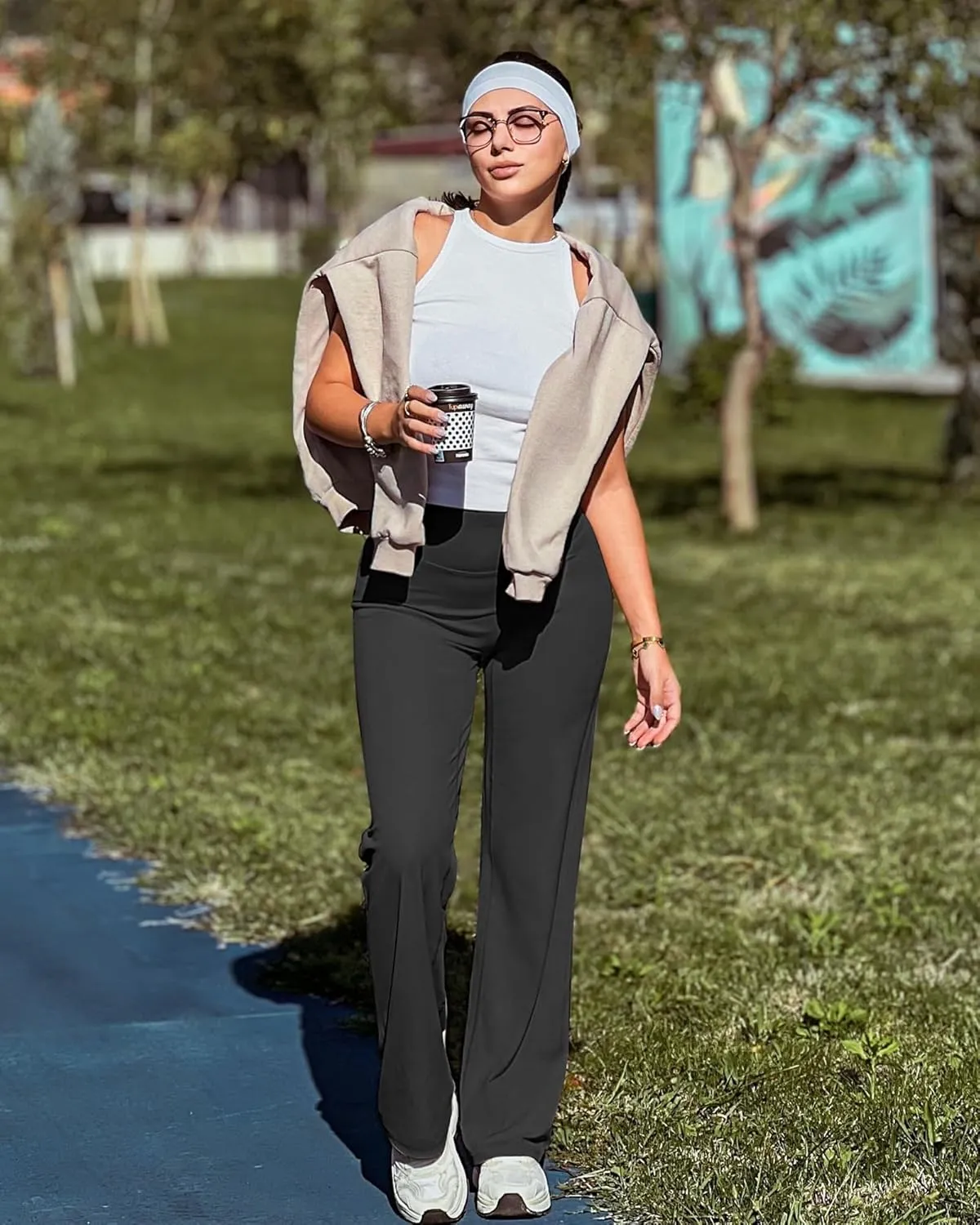 G4Free Barefeel Wide Leg Pants for Women High Waisted Loose Casual Dress Work Yoga Pants 29"/31"/33"
