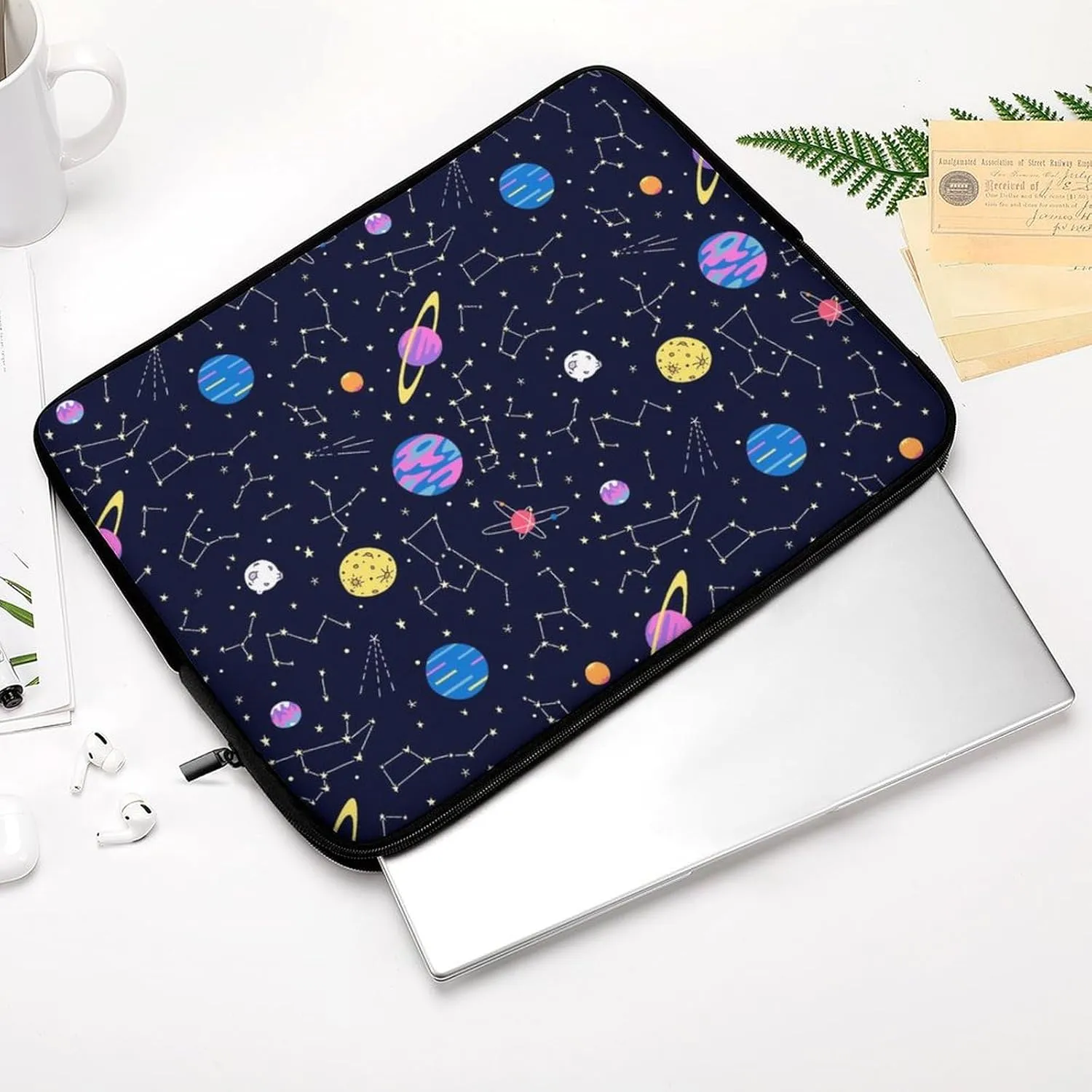 Galaxy Constellations And Planets Personalized Laptop Bag Business Casual Laptop Case Slim Computer Bag Briefcase